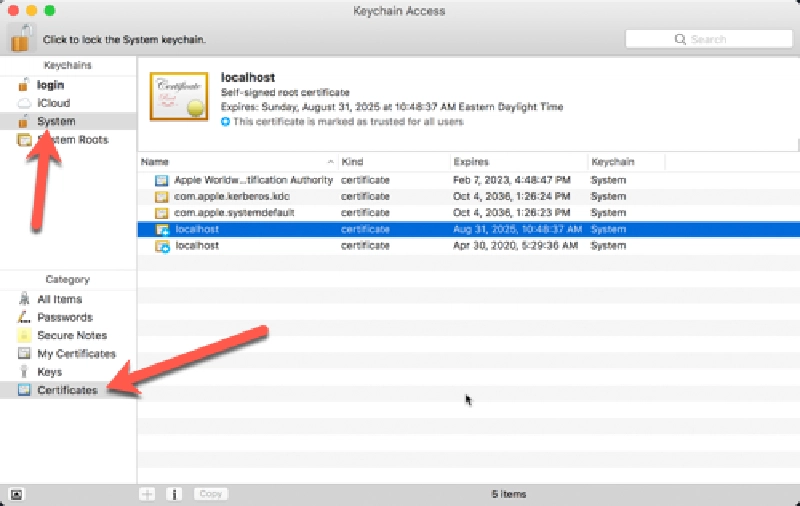 Keychain Certificates