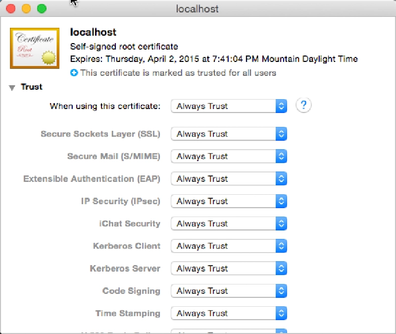 Trusting Certificates