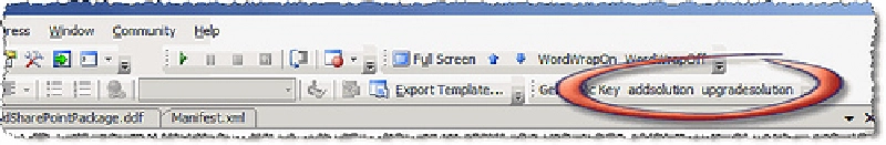 Figure 6: Custom toolbar commands