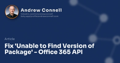 Fix 'Unable to Find Version of Package' - Office 365 API