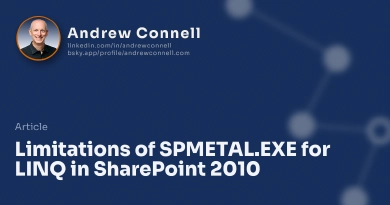 Limitations of SPMETAL.EXE for LINQ in SharePoint 2010