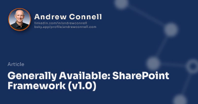 Generally Available: SharePoint Framework (v1.0)