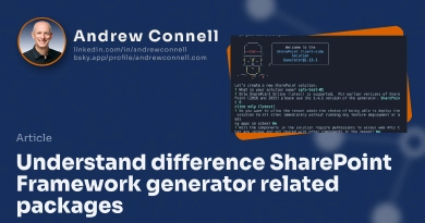 Understand difference SharePoint Framework generator related packages