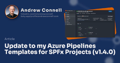 Update to my Azure Pipelines Templates for SPFx Projects (v1.4.0)