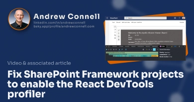 Fix SharePoint Framework projects to enable the React DevTools profiler