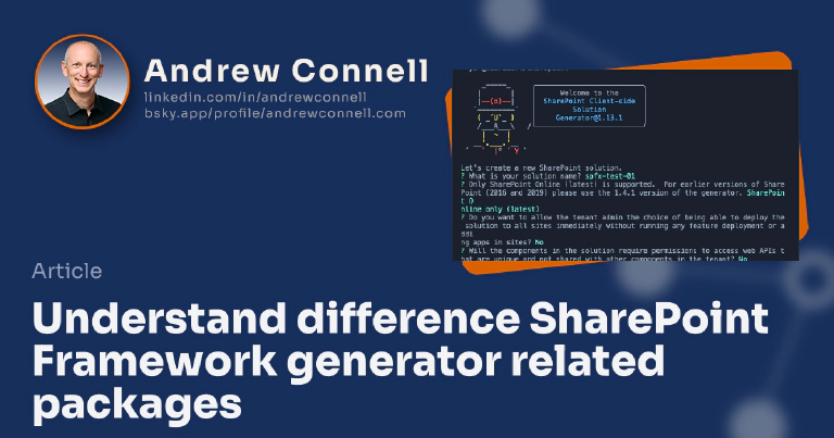 Understand difference SharePoint Framework generator related packages