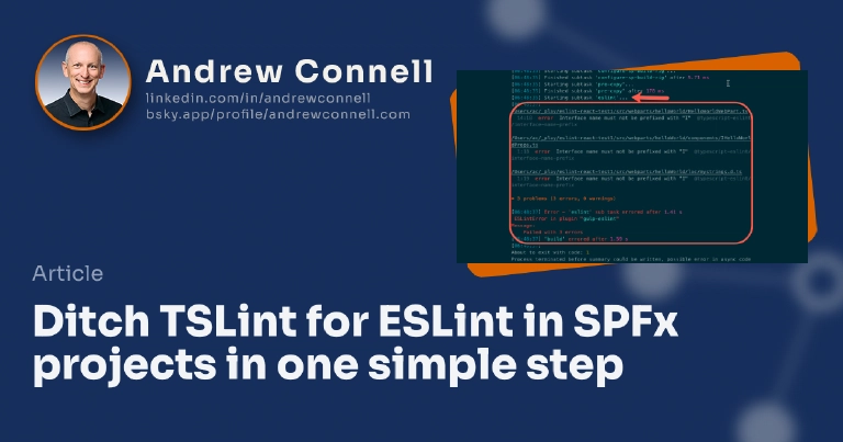 Ditch TSLint for ESLint in SPFx projects in one simple step