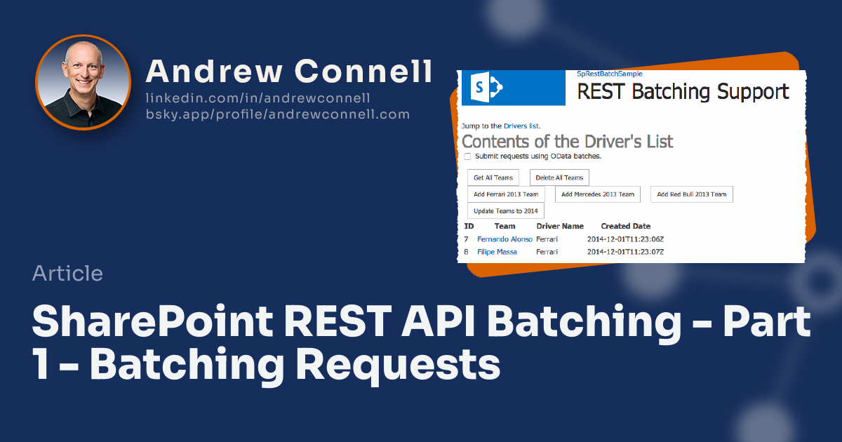 SharePoint REST API Batching - Part 1 - Batching Requests SharePoint REST API Batching - Part 1 - Batching Requests